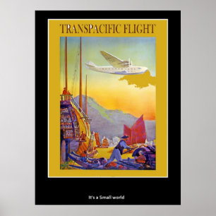 Vintage Affisch Transpacific Flyg