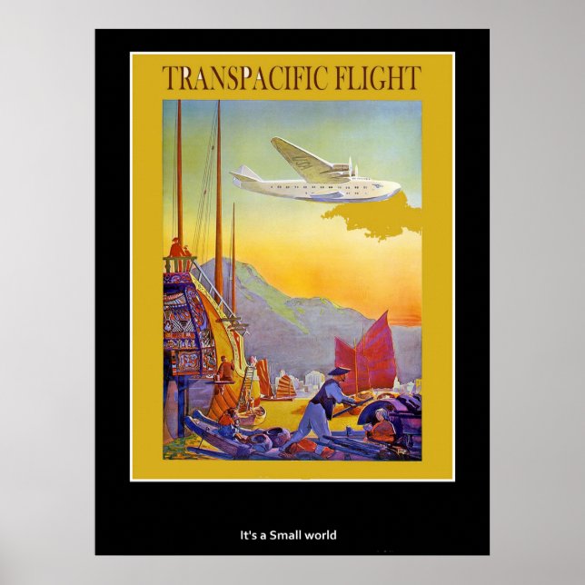 Vintage Affisch Transpacific Flyg (Framsidan)