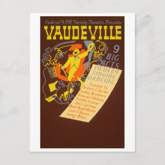 Vintage affisch Vaudeville Illustration Vykort