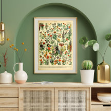 Vintage affisch Vild Flowers Bok Page