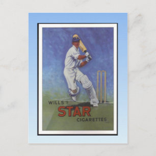 Vintage affisch, Wills Star-cigaretter, Cricketer Vykort