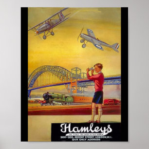 Vintage affischarkiv för Hamley's Toy Store London Poster