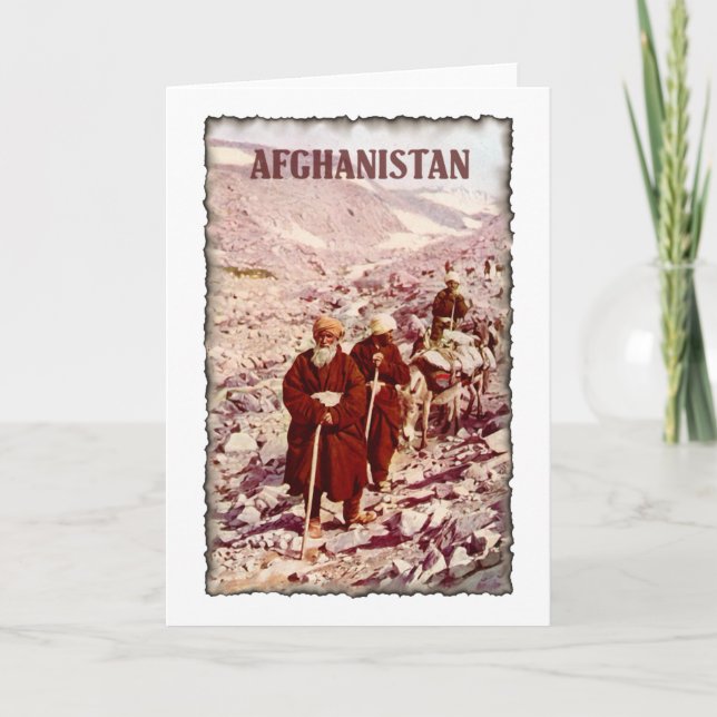 Vintage Afghanistan Kort (Framsida)