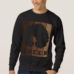 Vintage African Afro Queen Pride Melanin Black Que Lång Ärmad Tröja