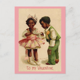 Vintage African American Couple Valentine Vykort