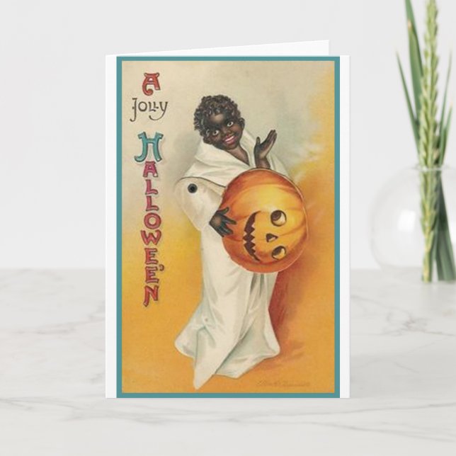 Vintage African American Halloween Kort (Framsida)