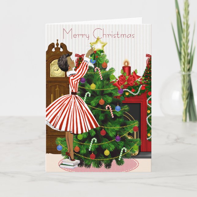 Vintage African American julcard Helgkort (Framsida)