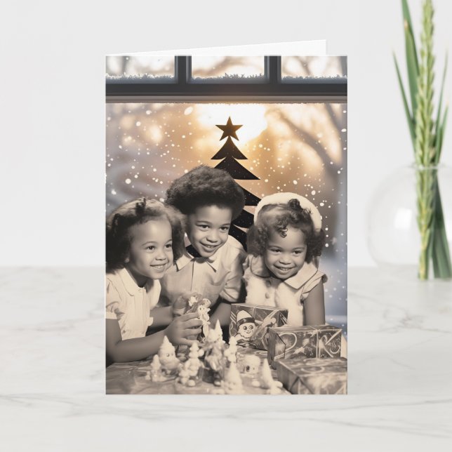 Vintage African American julcard Helgkort (Framsida)