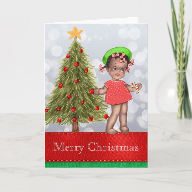 Vintage African American julcard Helgkort (Framsida)