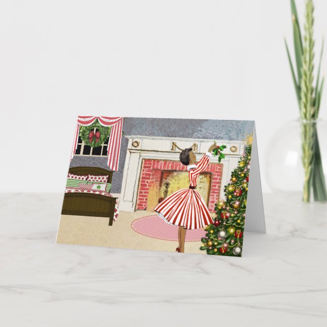 Vintage African American julcard Helgkort (Framsida)