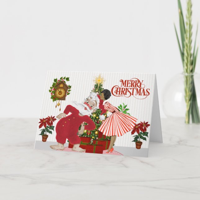 Vintage African American julcard Helgkort (Framsida)