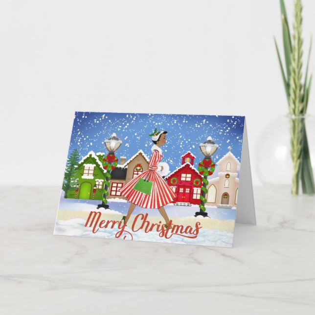 Vintage African American julcard Kort (Framsida)