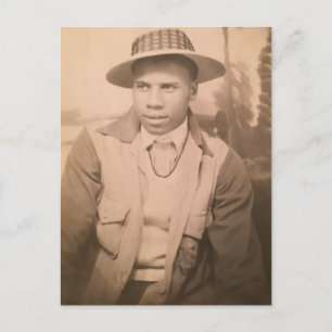 Vintage African American Man Vykort