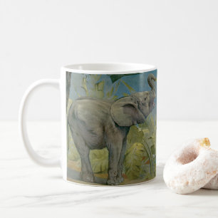 Vintage African Elephant in the Jungle, EJ Detmold Kaffemugg