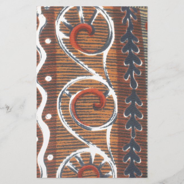 Vintage African Motif Art Print Brevpapper (Framsida)