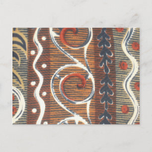 Vintage African Motif Art Print Vykort