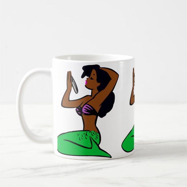 vintage african sjöjungfru kaffemugg (Vänster)