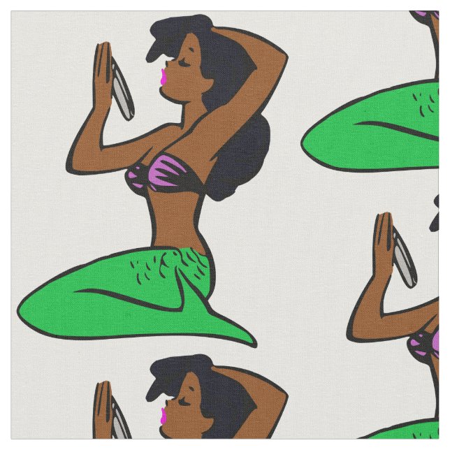 vintage african sjöjungfru tyg (Närbild)