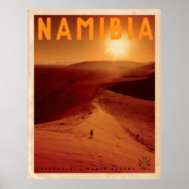Vintage African Sunset Travel Poster