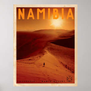 Vintage African Sunset Travel Poster