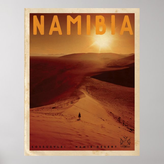 Vintage African Sunset Travel Poster (Framsidan)