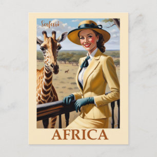 Vintage Afrika African Safari Travel Vykort