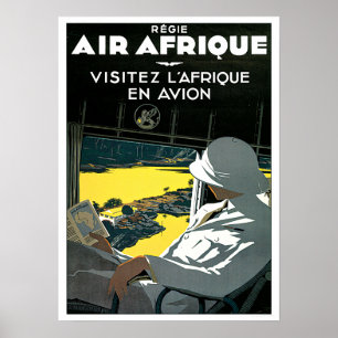 Vintage Afrika Airline Travel Poster