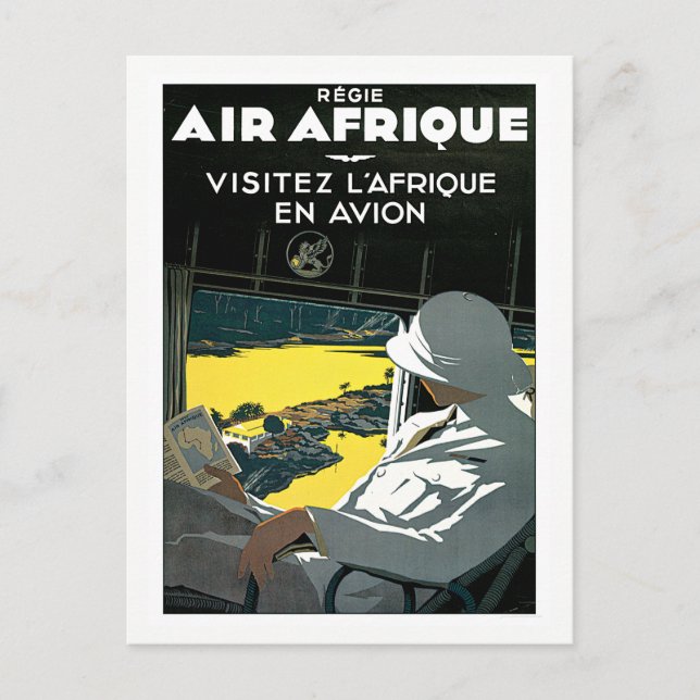 Vintage Afrika Airline Travel Vykort (Framsida)
