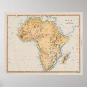 Vintage Afrika Karta (1830) Poster
