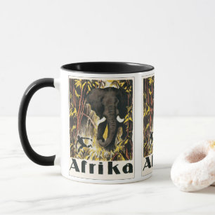 Vintage Afrika-resaaffisch, Afrikansk elefant Mugg