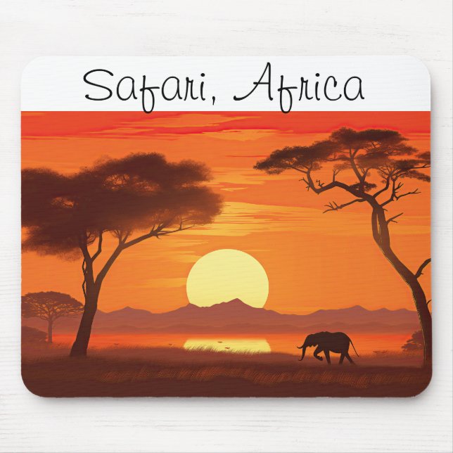 Vintage afrikansk safari  musmatta (Framsidan)