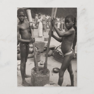 Vintage, afrikanska pojkar, Afrikan söder om Sahar Vykort