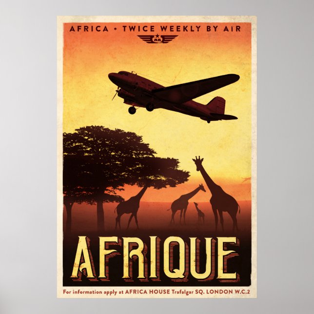 Vintage AFRIQUE Travel Poster (Framsidan)