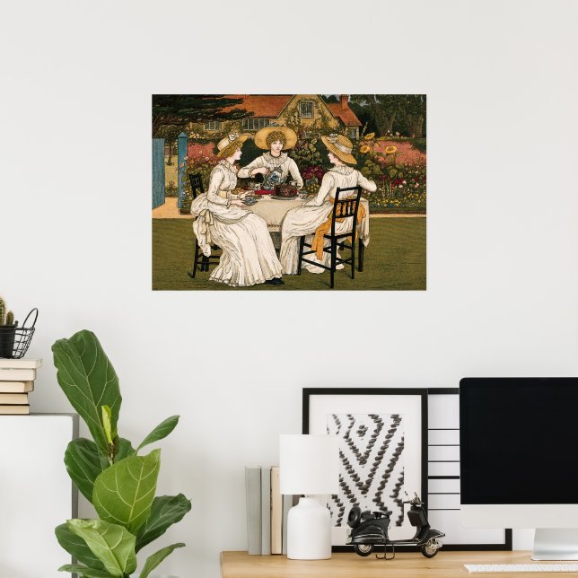 Vintage Afternoon Tea Party av Kate Greenaway Poster (Hemmakontoret)