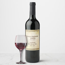Vintage Aged Parchment Your Private Label Wine  Vinflaska Etikett