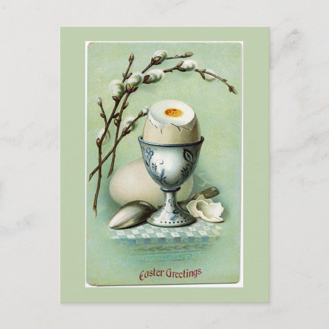 Vintage Ägg i vykort Kopp Påsk (Framsida)