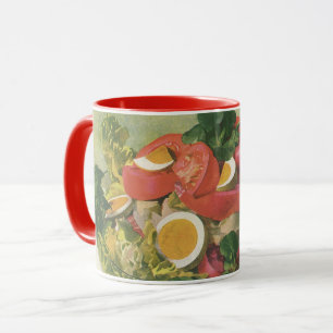 Vintage ägg- och tomatsallad mugg