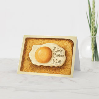 Vintage Ägg på Toast Julkort Helgkort