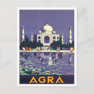 Vintage Agra Taj Mahal India Vykort