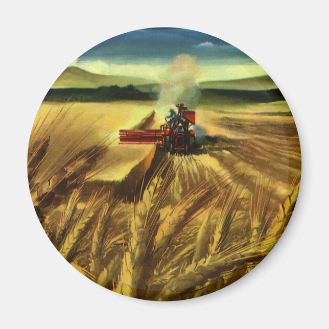 Vintage Agricultural Farm Business, Wheat Farming Magnet (Framsidan)