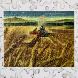 Vintage Agricultural Farm Business, Wheat Farming Pussel