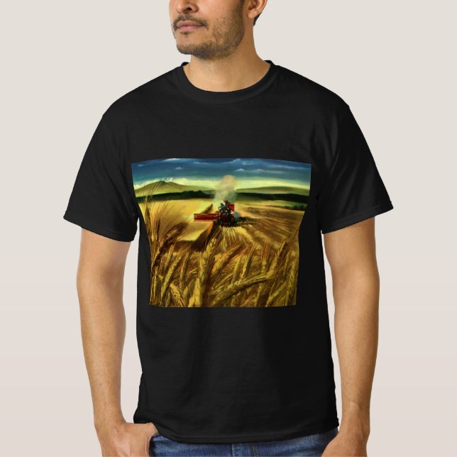 Vintage Agricultural Farm Business, Wheat Farming T-shirt (Framsida)