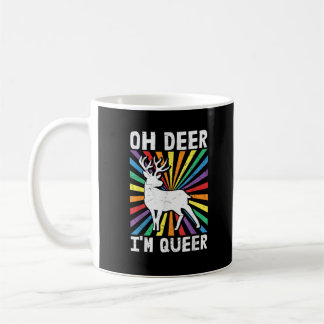 Vintage Åh Älg Jag Är Queer Pride HBTQ Gay Lesbisk Kaffemugg