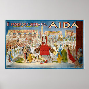 Vintage Aida Hippodrome Opera Company Poster