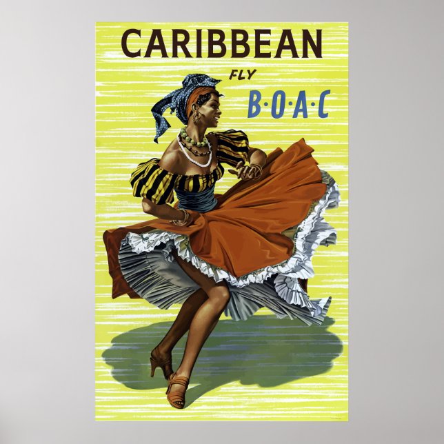Vintage Airline Caribbean Travel Poster (Framsidan)