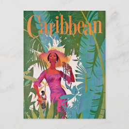 Vintage Airline Caribbean Travel Vykort