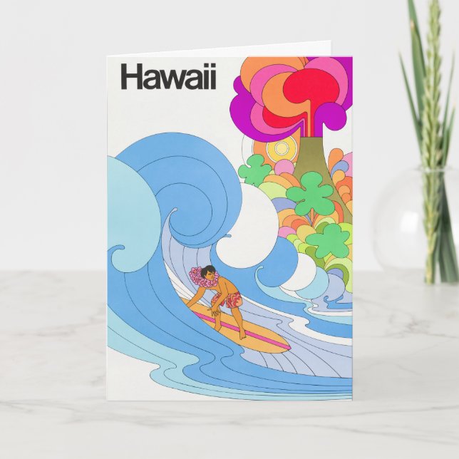 Vintage Airline Hawaii Travel Postcard Kort (Framsida)