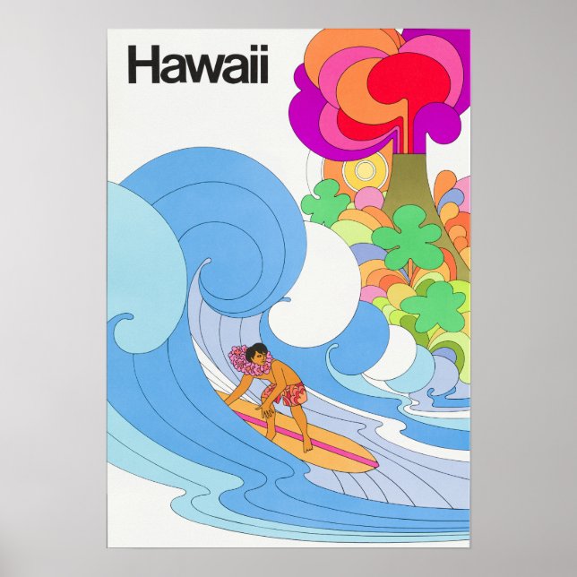 Vintage Airline Hawaii Travel Poster (Framsidan)