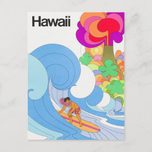 Vintage Airline Hawaii Travel Vykort