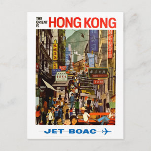 Vintage Airline Hong Kong China Travel Vykort